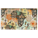 Africa Map Decorative Tribal Elements Pattern Place Card Holder