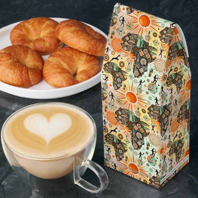 Africa Map Decorative Tribal Elements Pattern Roasted Coffee (Breakfast)