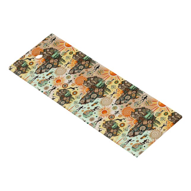Africa Map Decorative Tribal Elements Pattern Ruler (Angled)