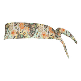 Africa Map Decorative Tribal Elements Pattern Tie Headband
