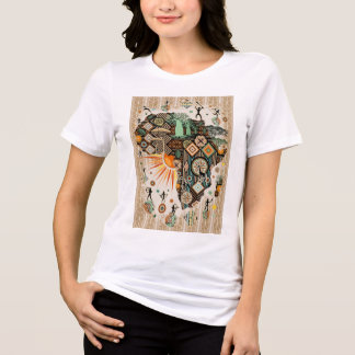 Africa Map Decorative Tribal Elements Pattern Tri-Blend Shirt