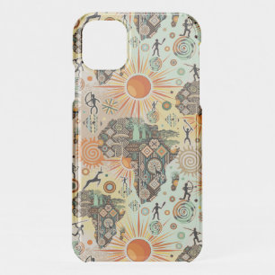 Africa Map Decorative Tribal Elements Pattern iPhone 11 Case