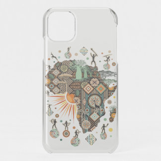 Africa Map Decorative Tribal Elements Pattern iPhone 11 Case