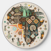 Africa Map Decorative Tribal Elements Pattern Wireless Charger (Front)