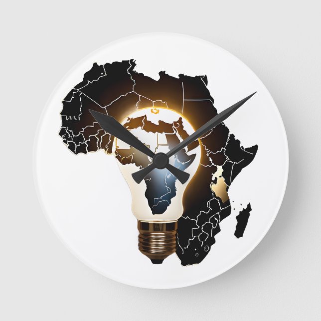 Africa Map Designed Wall Clock (Front)