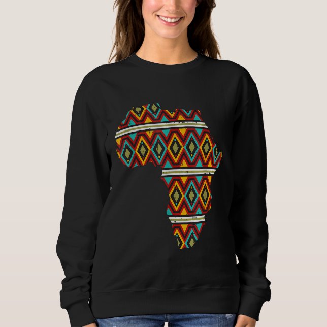 Africa Map Ethnic Dashiki Kente Cool African Ameri Sweatshirt (Front)