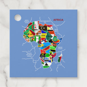 Africa Map Favor Tags