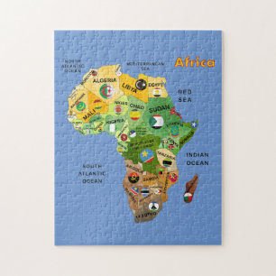 Africa Map Flags Jigsaw Puzzle