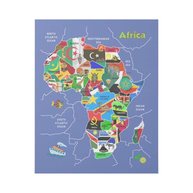 Africa Map Gallery Wrap (Front)
