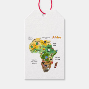 Africa Map Gift Tags
