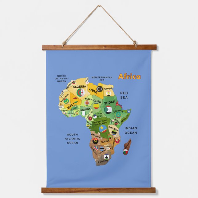Africa Map Hanging Tapestry (Front)