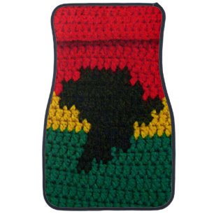 Africa Map Jamaican Colors Artisan Crochet Print Car Floor Mat