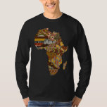 Africa Map Kente Cloth Black History Month Afro Af T-Shirt