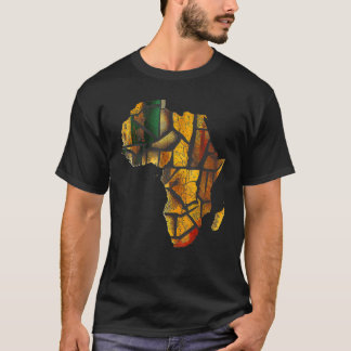 Africa Map Kente Cloth Graphic Tees for Men Women
