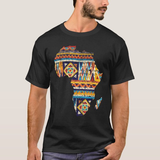 Africa Map Kente Cloth Kwanzaa Men Women African G T-Shirt (Front)