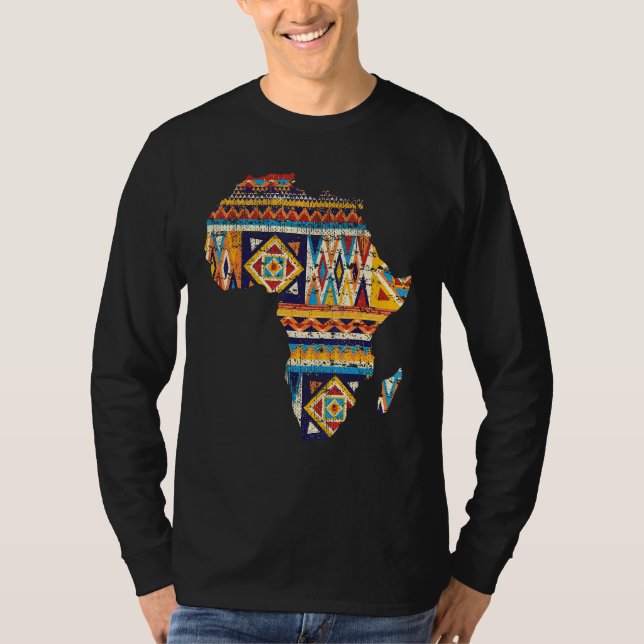 Africa Map Kente Cloth Kwanzaa Men Women African G T-Shirt (Front)