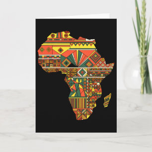 Africa Map Kente Juneteenth African American Black Card