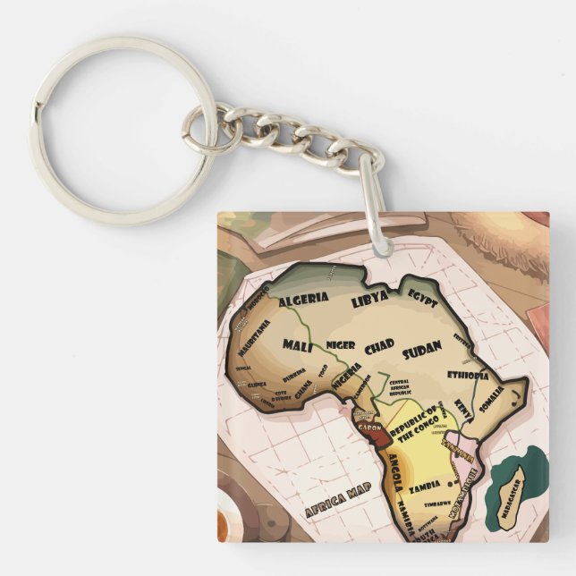 Africa Map Keychain (Front)