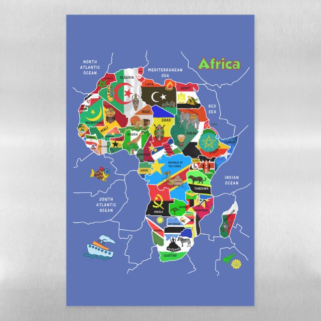 Africa Map Magnetic Dry Erase Sheet (Vertical)