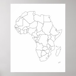 Africa Map Outline Poster