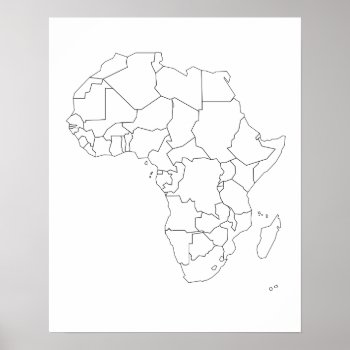 Africa Map Outline Poster by whereabouts at Zazzle