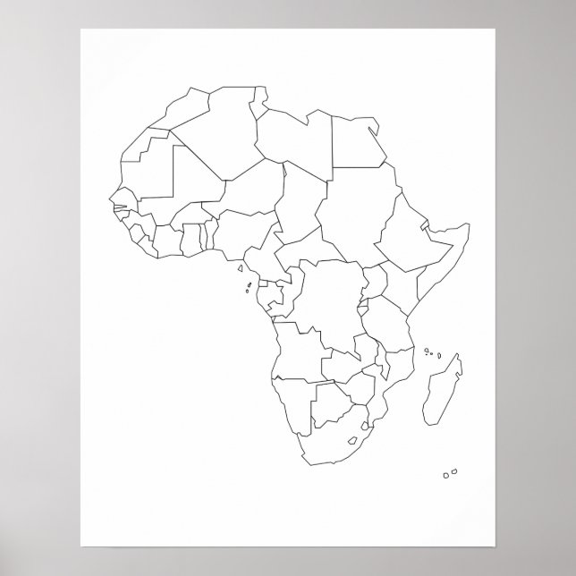 Africa Map Outline Poster (Front)
