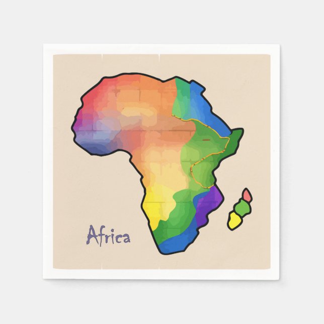 Africa Map Paper Napkin (Front)