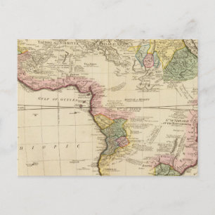 Africa map postcard