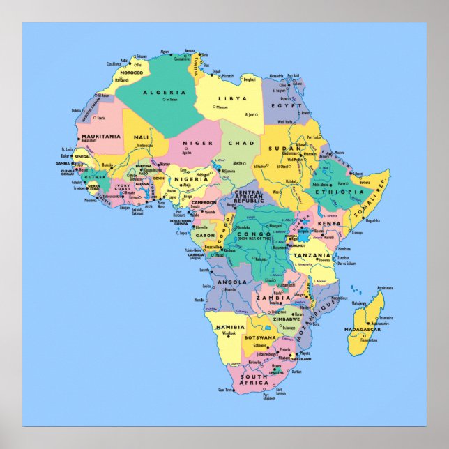 Africa Map Poster (Front)