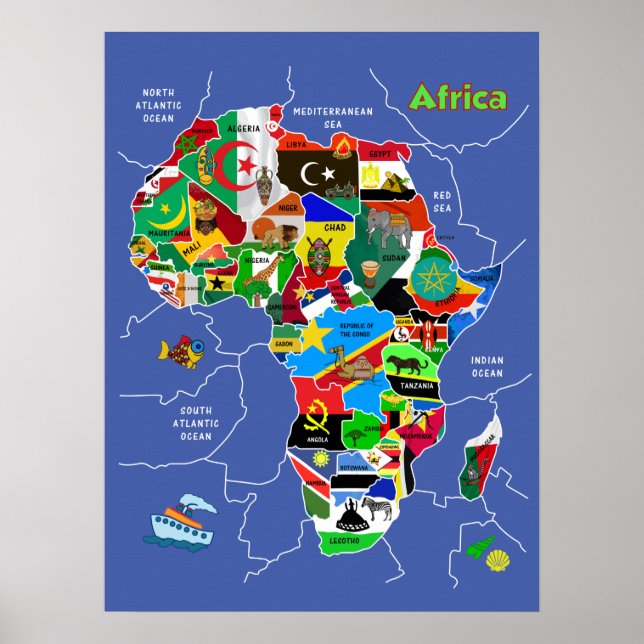 Africa Map Poster (Front)