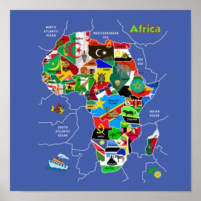 Africa Map Poster (Front)