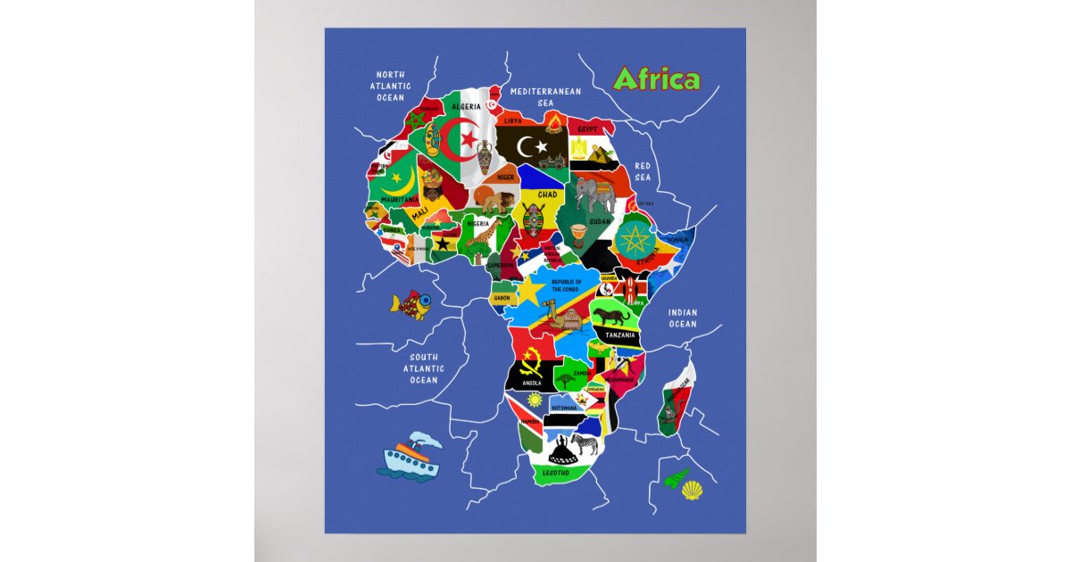 Africa Map Poster | Zazzle