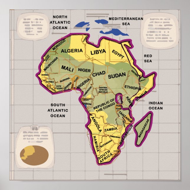 Africa Map Poster (Front)