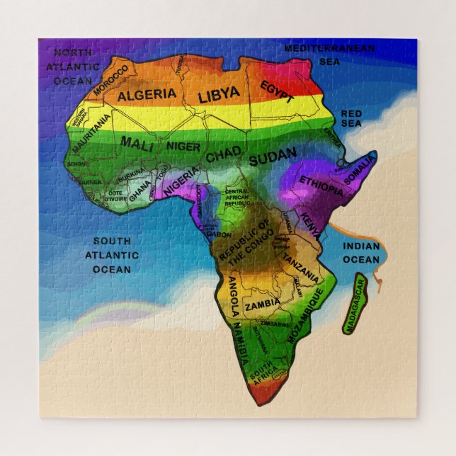 Africa Map rainbow Jigsaw Puzzle (Vertical)