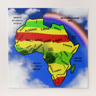 Africa Map rainbow Jigsaw Puzzle