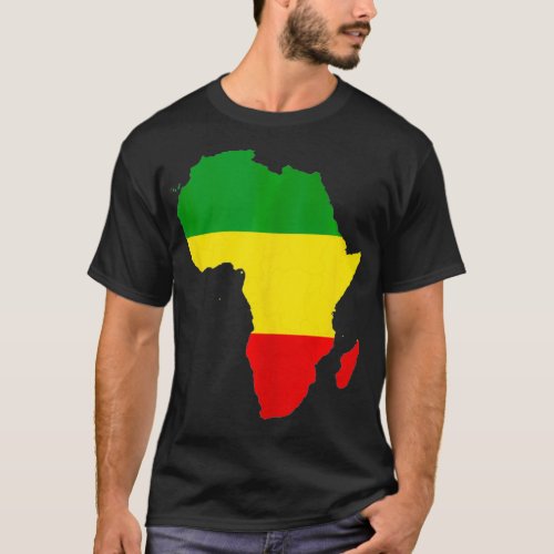 Africa Map Red Yellow Green  Reggae Rasta Gift  T_Shirt
