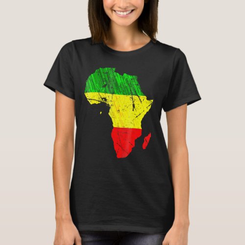 Africa Map Reggae Rasta Green Yellow Red Africa Pr T_Shirt