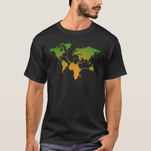 Africa Map Root Gradient Pattern World Map Tree T-Shirt