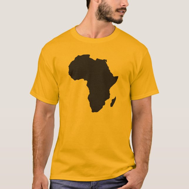 Africa Map Silhouette Black T-Shirt (Front)