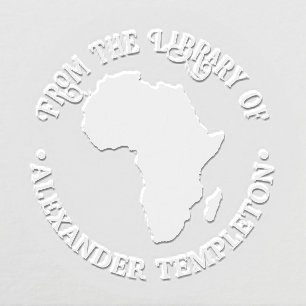 Africa Map Silhouette “From the Library of” Name Embosser