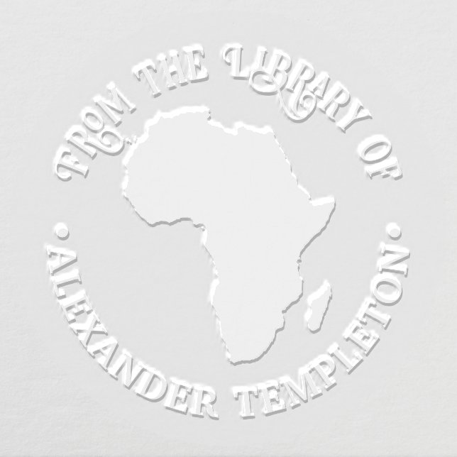 Africa Map Silhouette “From the Library of” Name Embosser (Design)