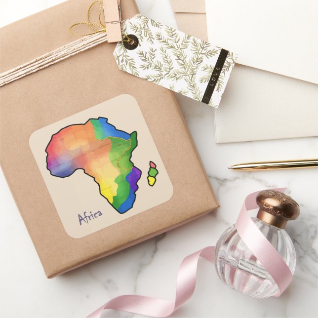 Africa Map Square Sticker (Gifting)