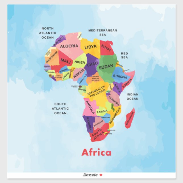 Africa Map Sticker (Sheet)