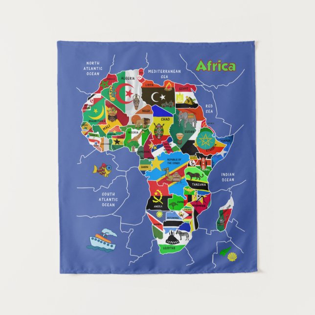 Africa Map Tapestry (Front)