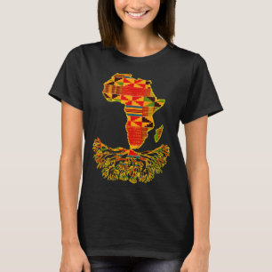 Africa Map Traditional Kente Cloth African Roots C T-Shirt