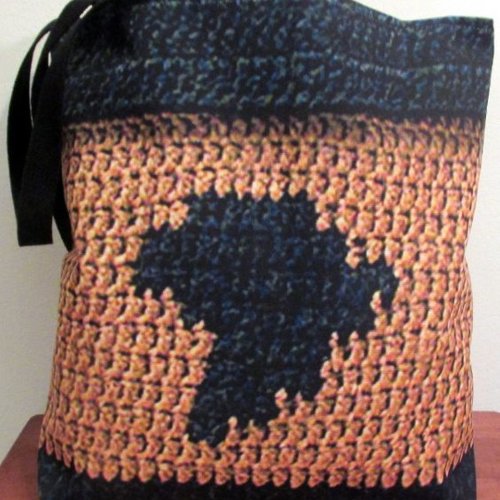 Africa Map Unique Texture Artisan Crochet Print Tote Bag