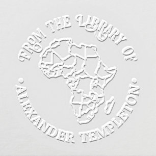 Africa Map w/ Countries “From the Library of” Name Embosser