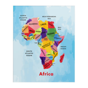 Africa Map watercolor Artwork Acrylic Print