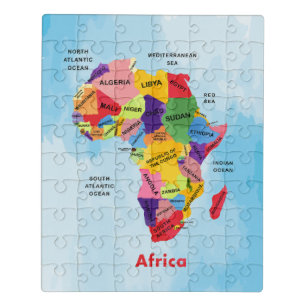 Africa Map watercolor Jigsaw Puzzle