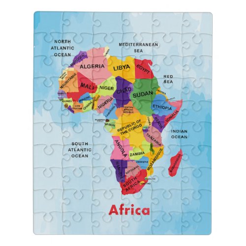 Africa Map watercolor Jigsaw Puzzle